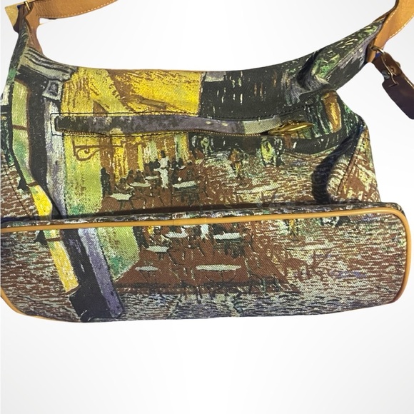 Vincent VanGogh shoulder bag/purse canvas and leather with gold accents. - Picture 3 of 7